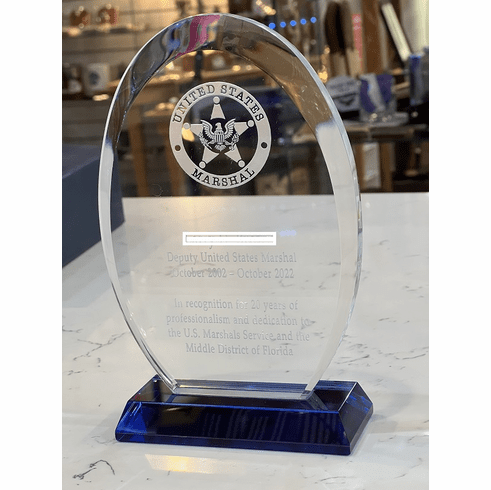 USMS Oval Glass with Blue Base