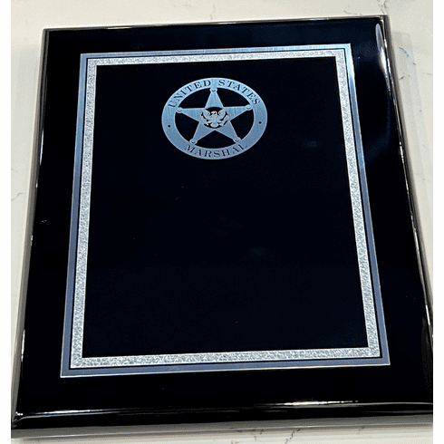 USMS Plaque on Black Piano Finish