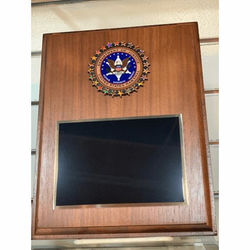 WALNUT PLAQUE WITH USMS LOGO