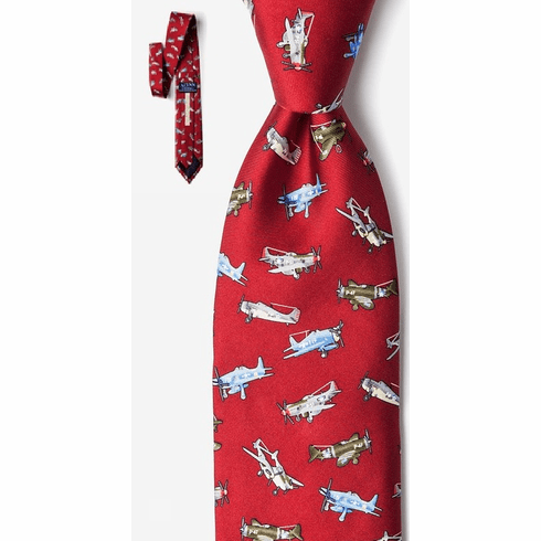 WWII FIGHTER PLANES SILK TIE