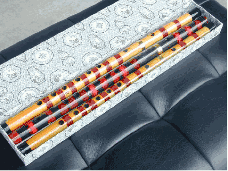 Chinese 3 Bamboo flute set w/bag