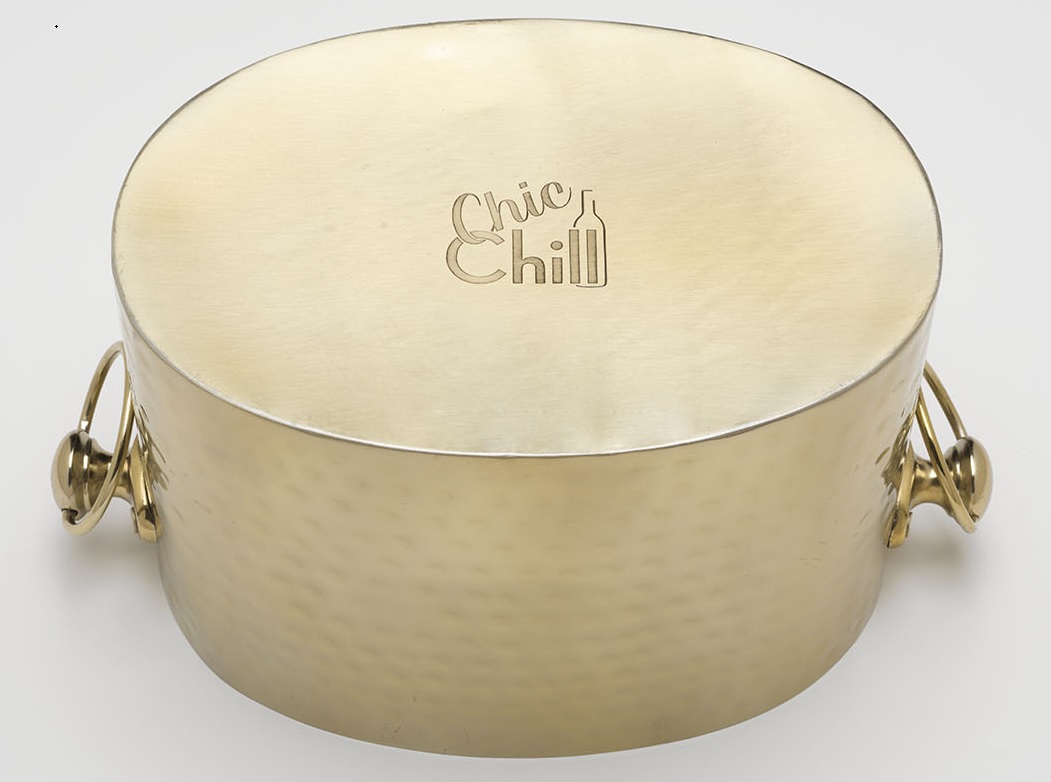 DeuxBrass 2Bottle Wine Chiller Brass Wine Bucket Chic Chill