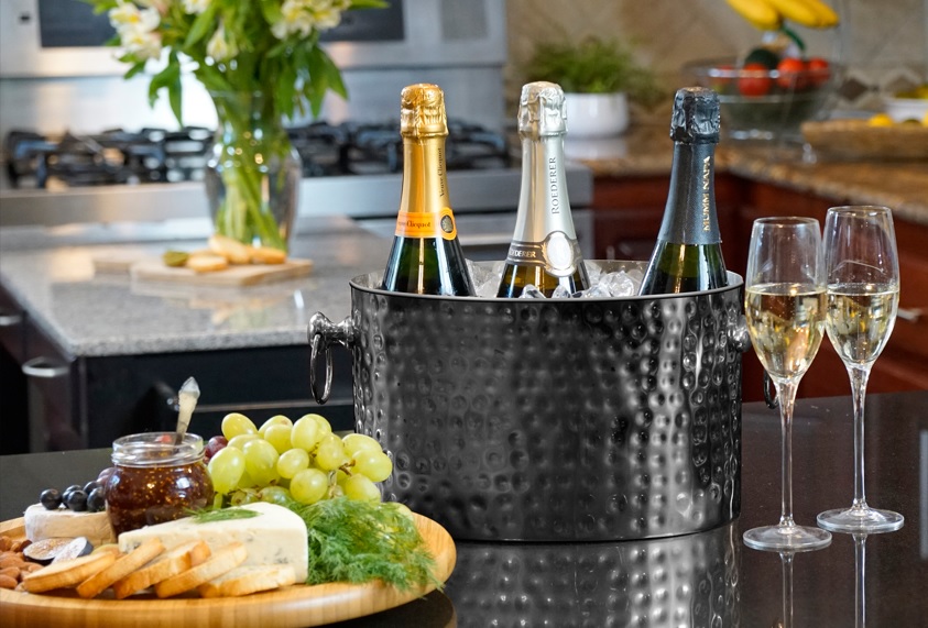 Chic Chill Handcrafted Burnished 3-Bottle wine & Champagne Chiller