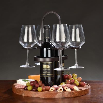 Fine Wine & Hors d'oeuvres 4-glass Caddy