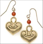 Greek Heart earrings with Carnelian