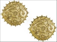 Islamic floral scrolls CLIP earrings