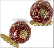 L.C. Tiffany inspired red cufflinks, Fancy backs