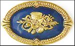 Musical Instruments brooch in blue