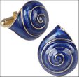 Shell cufflinks in blue