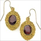 Victorian grain earrings w/Garnet
