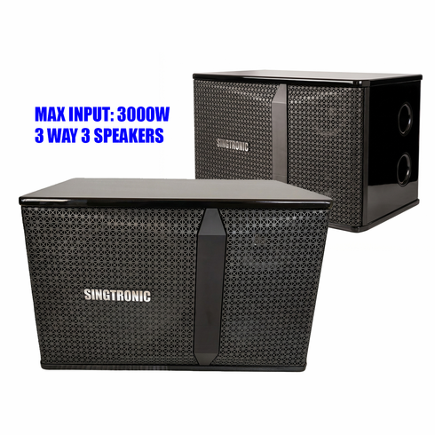 Singtronic KS-3000ProM Professional 3000W 3 Way 12" Karaoke Speaker (Pair)
