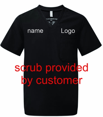 Embroidery Ony Scrubs provided by customer