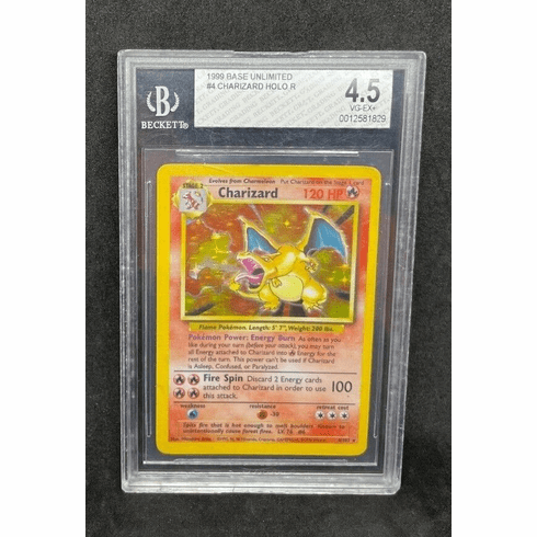 1999 Pokemon Base Set Charizard 4/102 Holo Foil Rare Blue Wing BGS 4.5