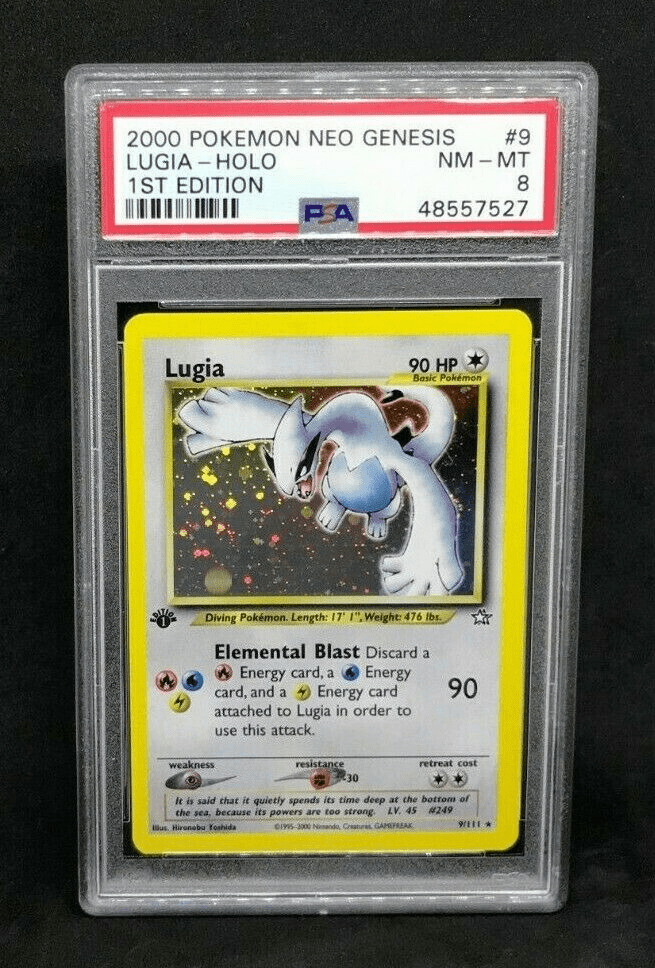 2000 Pokemon 1st Edition Neo Genesis Lugia 9/111 Holo Foil PSA 8 NM-MT