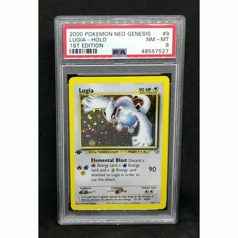 2000 Pokemon 1st Edition Neo Genesis Lugia 9/111 Holo Foil PSA 8 NM-MT