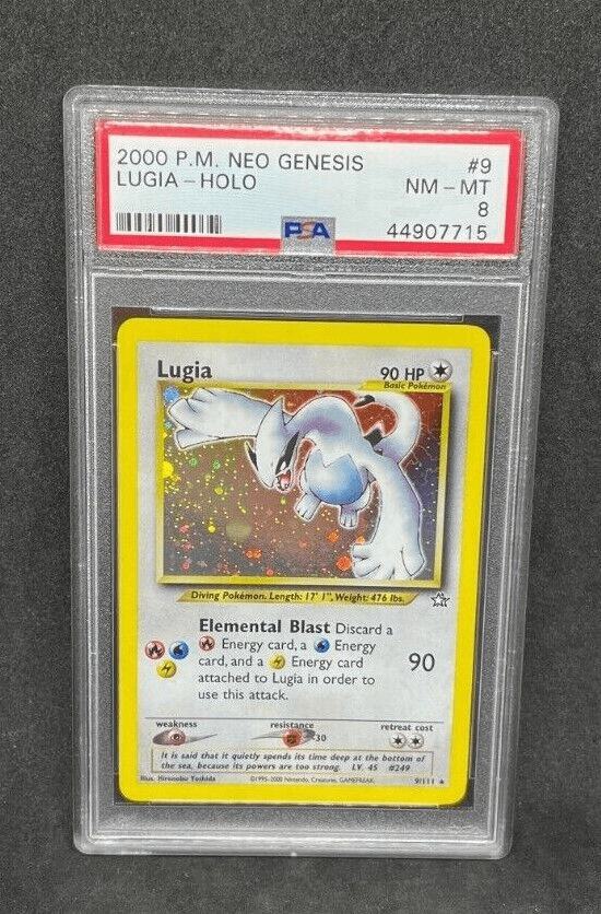 2000 Pokemon Neo Genesis Lugia 9/111 Holo Foil Rare Vintage WOTC PSA 8 NM