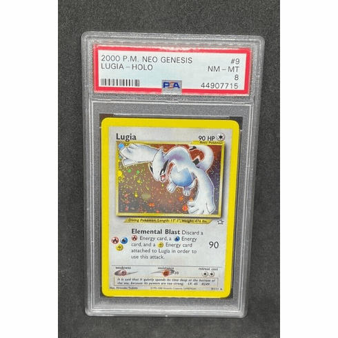 2000 Pokemon Neo Genesis Lugia 9/111 Holo Foil Rare Vintage WOTC PSA 8 NM