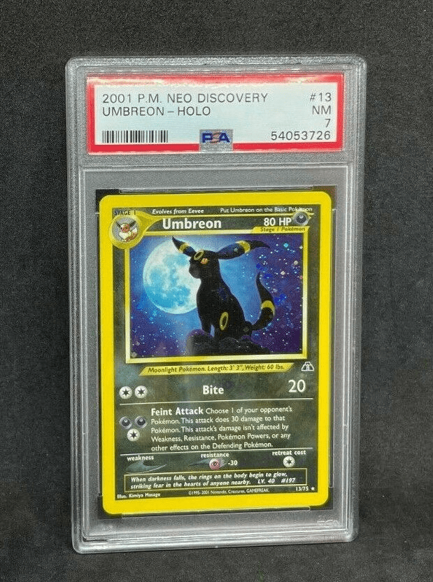 2001 Neo Discovery Umbreon 13/75 Holo Foil Rare Vintage WOTC PSA 7 NM Unlimited