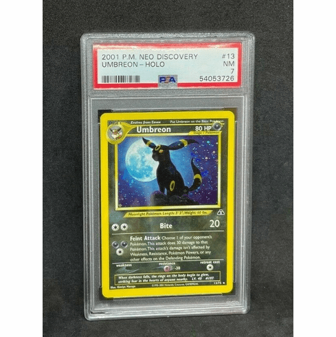 2001 Neo Discovery Umbreon 13/75 Holo Foil Rare Vintage WOTC PSA 7 NM Unlimited