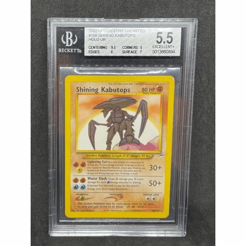 2002 Pokemon Neo Destiny Shining Kabutop 108/105 Secret Holo BGS 5.5