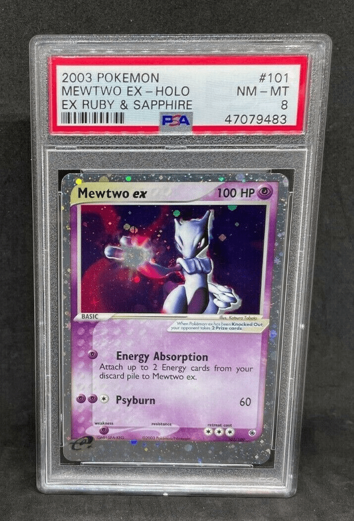 2003 Pokemon Ruby & Sapphire Mewtwo EX 101/109 Vintage Holo Foil Rare PSA 8 NM