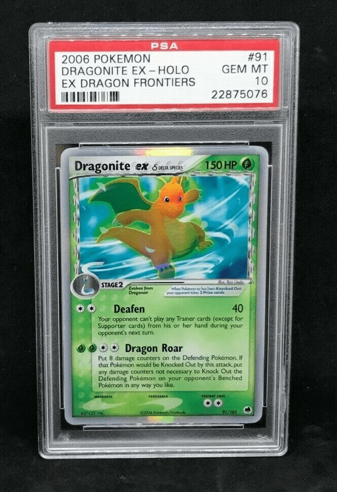 2006 Pokemon EX Dragon Frontiers Dragonite EX 91/101 Delta Species Holo PSA 10