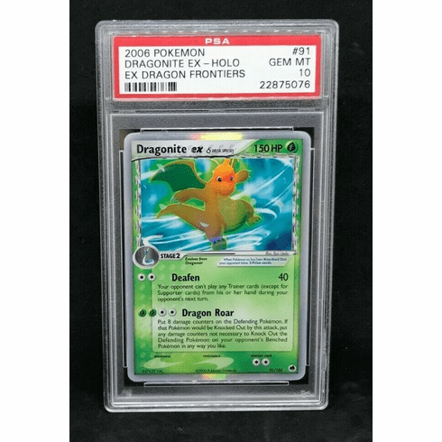 2006 Pokemon EX Dragon Frontiers Dragonite EX 91/101 Delta Species Holo PSA 10