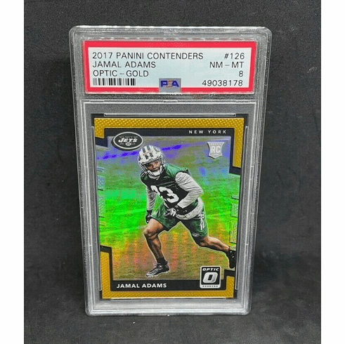 2017 Panini Donruss Optic Jamal Adams 4/10 Gold Prizm Rookie RC PSA 8 ERROR CONT