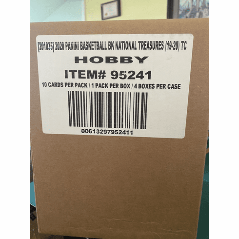 2019-20 Panini National Treasures Basketball Factory Sealed 4 Hobby Box