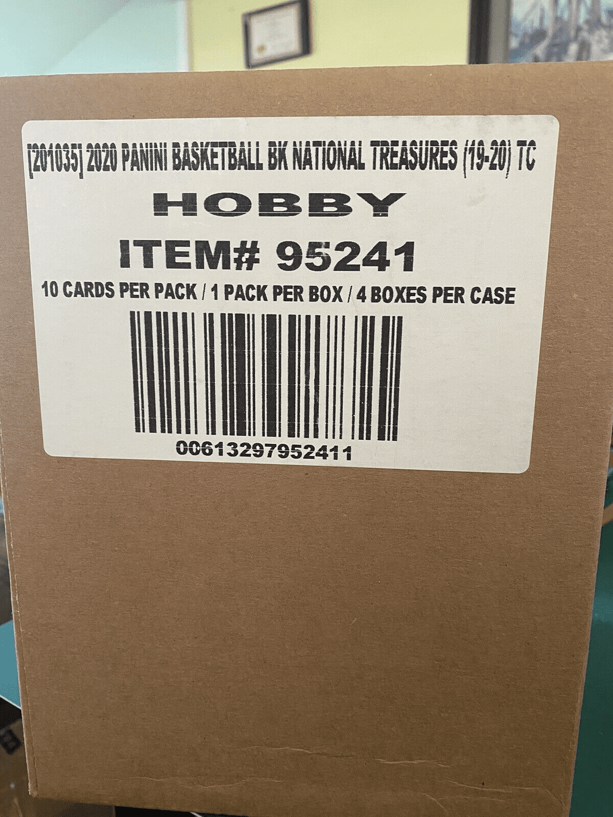 2019-20 Panini National Treasures Basketball Factory Sealed 4 Hobby Box