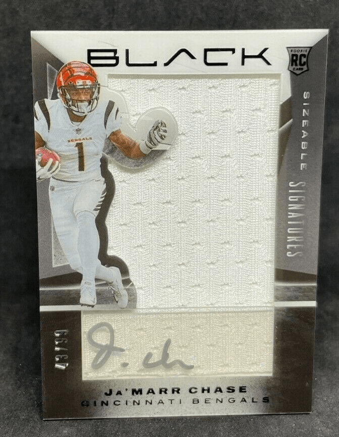 2021 Panini Black Football Ja'marr Chase 43/99 RPA Rookie Patch Auto Acetate
