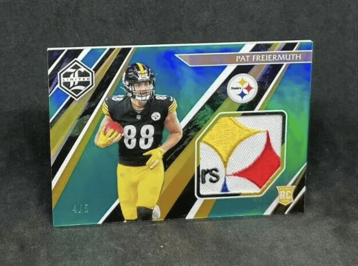 2021 Panini Limited Football NFL Pat Freiermuth 4/5 Rookie RC Sick Patch Emerald
