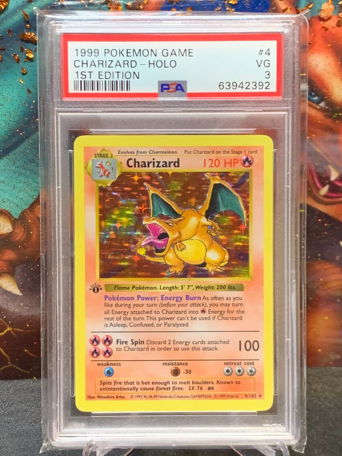 Charizard 1st Edition Holo Shadowless PSA 3 VG 1999 Pokmon Game #4