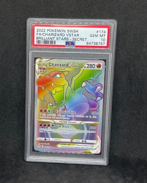 Pokemon Brilliant Stars Charizard VSTAR 174/172 Secret Ultra Rare Holo PSA 10 Pokemon Brilliant Stars Charizard VSTAR 174/172 Secret Ultra Rare Holo PSA 10