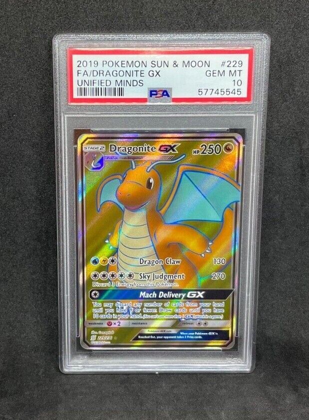 Pokemon SM Unified Minds Dragonite GX 229/236 Full Art Ultra Rare