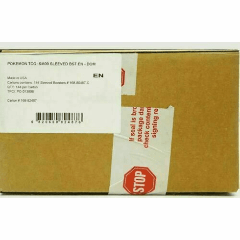 Pokmon Sun & Moon Team Up Sleeved Booster Case (144 Pack) Factory Sealed Box
