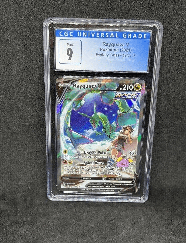 Pokemon Evolving Skies Rayquaza V 194/203 Alt Art Holo Foil Rare PSA CGC 9 MINT