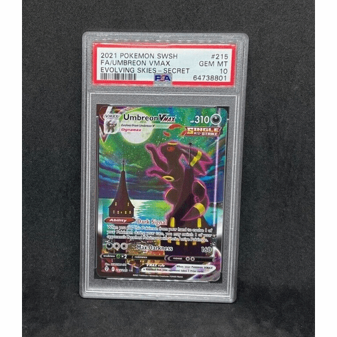Pokemon Evolving Skies Umbreon Vmax 215/203 Alternate Alt Art Ultra Holo PSA 10