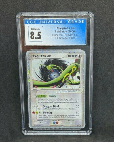 Pokemon EX Collector's Tins Rayquaza EX 39 Black Star Promo CGC 8.5 MINT PSA