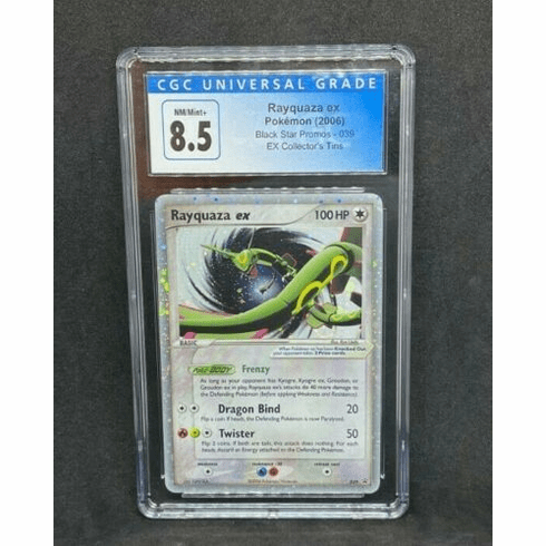 Pokemon EX Collector's Tins Rayquaza EX 39 Black Star Promo CGC 8.5 MINT PSA