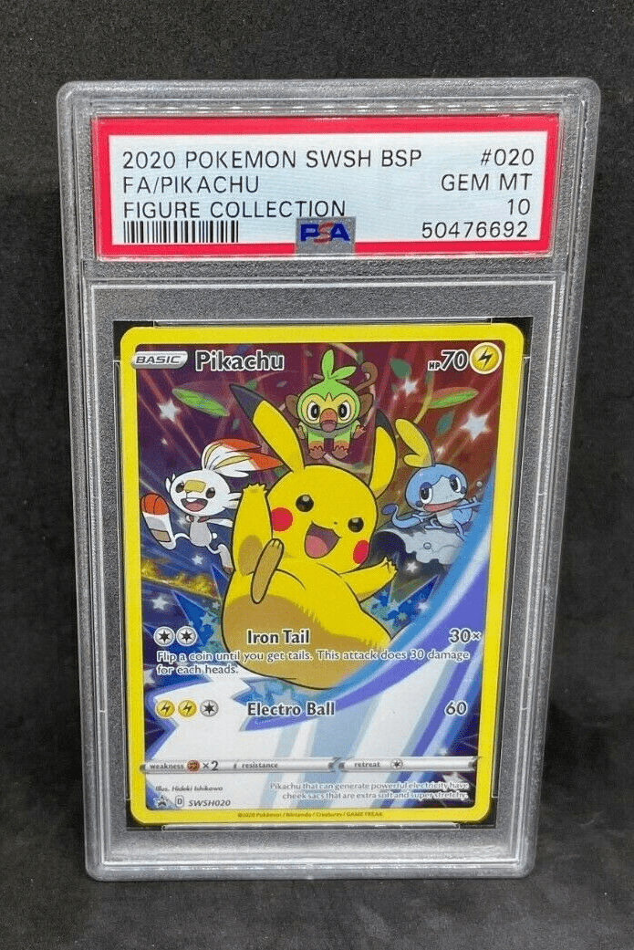 Pokemon Figure Collection Pikachu SWSH020 Full Art Holo Foil BSP PSA 10 GEM MINT