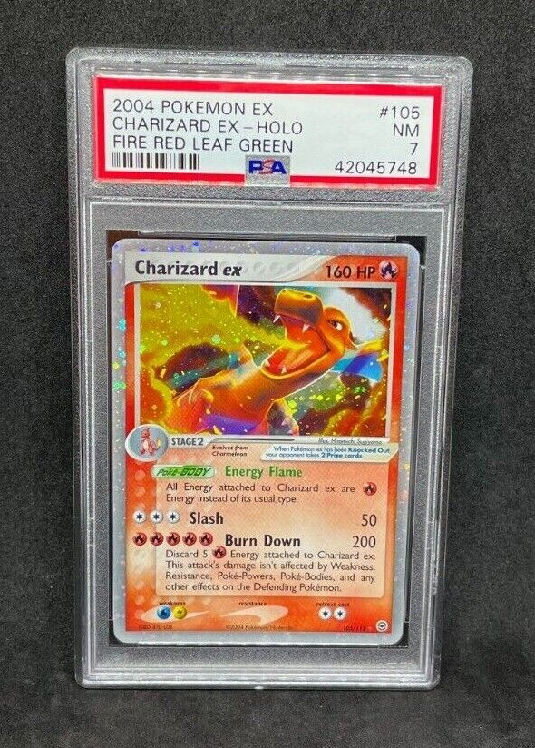 Pokemon Fire Red Leaf Green Charizard EX 105/112 Ultra Rare Holo Foil PSA 7 NM
