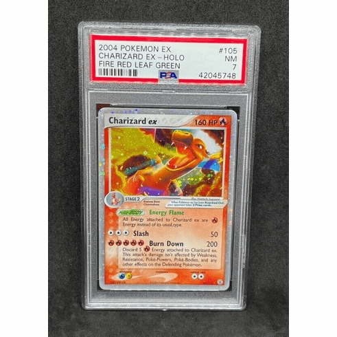 Pokemon Fire Red Leaf Green Charizard EX 105/112 Ultra Rare Holo Foil PSA 7 NM