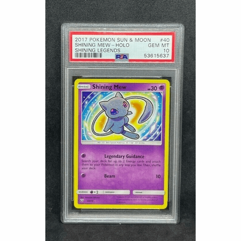 Pokemon S&M Shining Legends Shining Mew 40/73 Shiny Holo Foil Rare PSA 10 MINT
