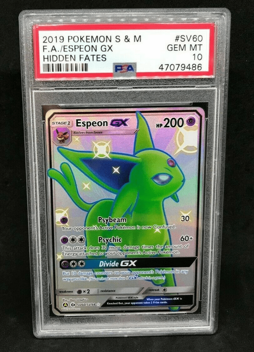 Pokemon SM Hidden Fates Shiny Espeon GX SV60/SV94 Shining Full Art Holo PSA 10