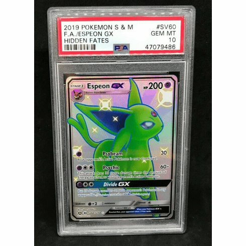 Pokemon SM Hidden Fates Shiny Espeon GX SV60/SV94 Shining Full Art Holo PSA 10
