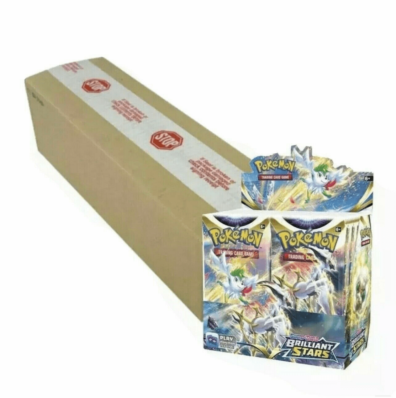 Pokemon Sword & Shield Brilliant Stars Booster Box Factory Sealed Case (6 Boxes) Sample