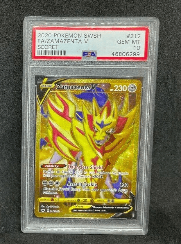 Pokemon SWSH Base Set Zamazenta V 212/202 Secret Rare Holo Foil Rare PSA 10 MINT