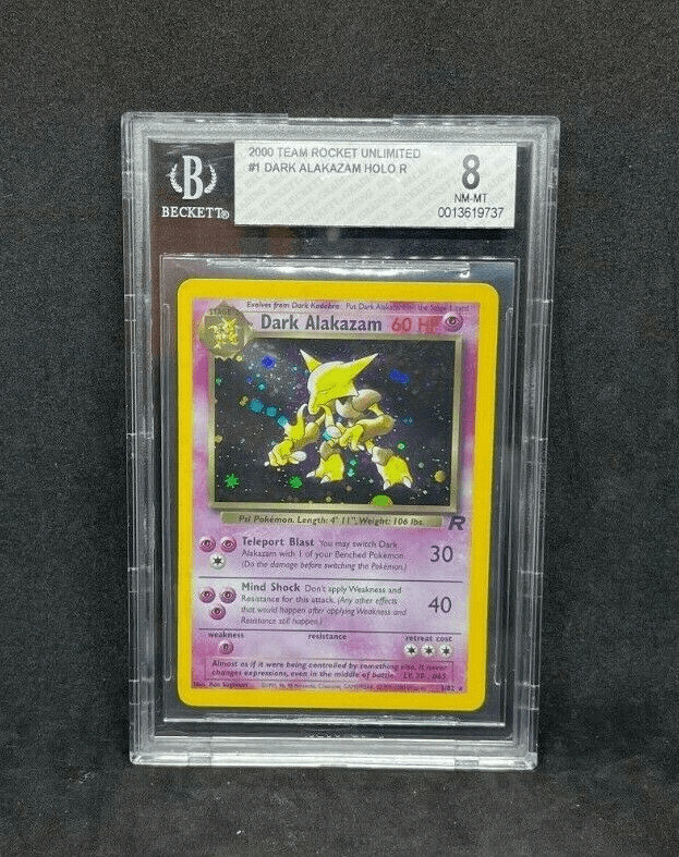 Pokemon Team Rocket Dark Alakazam 1/82 Holo Foil Rare BGS 8 WOTC Vintage