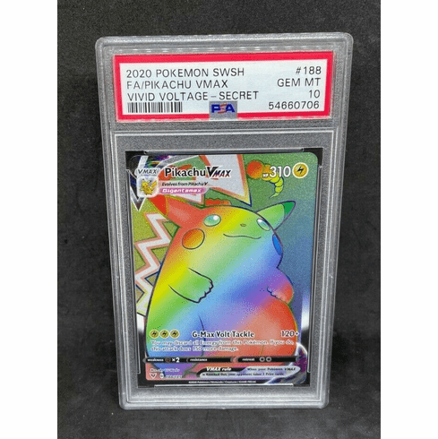 Pokemon Vivid Voltage Pikachu VMAX 188/185 Full Art Secret Rainbow Rare PSA 10